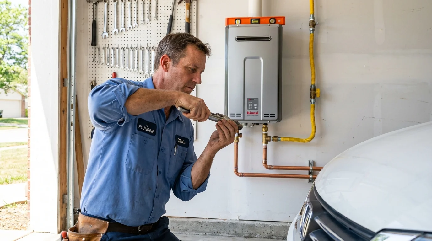 Tankless water heater installation by a Johns Plumbing LLC plumber in Savage